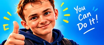 Max показывает большой палец: You can do it!